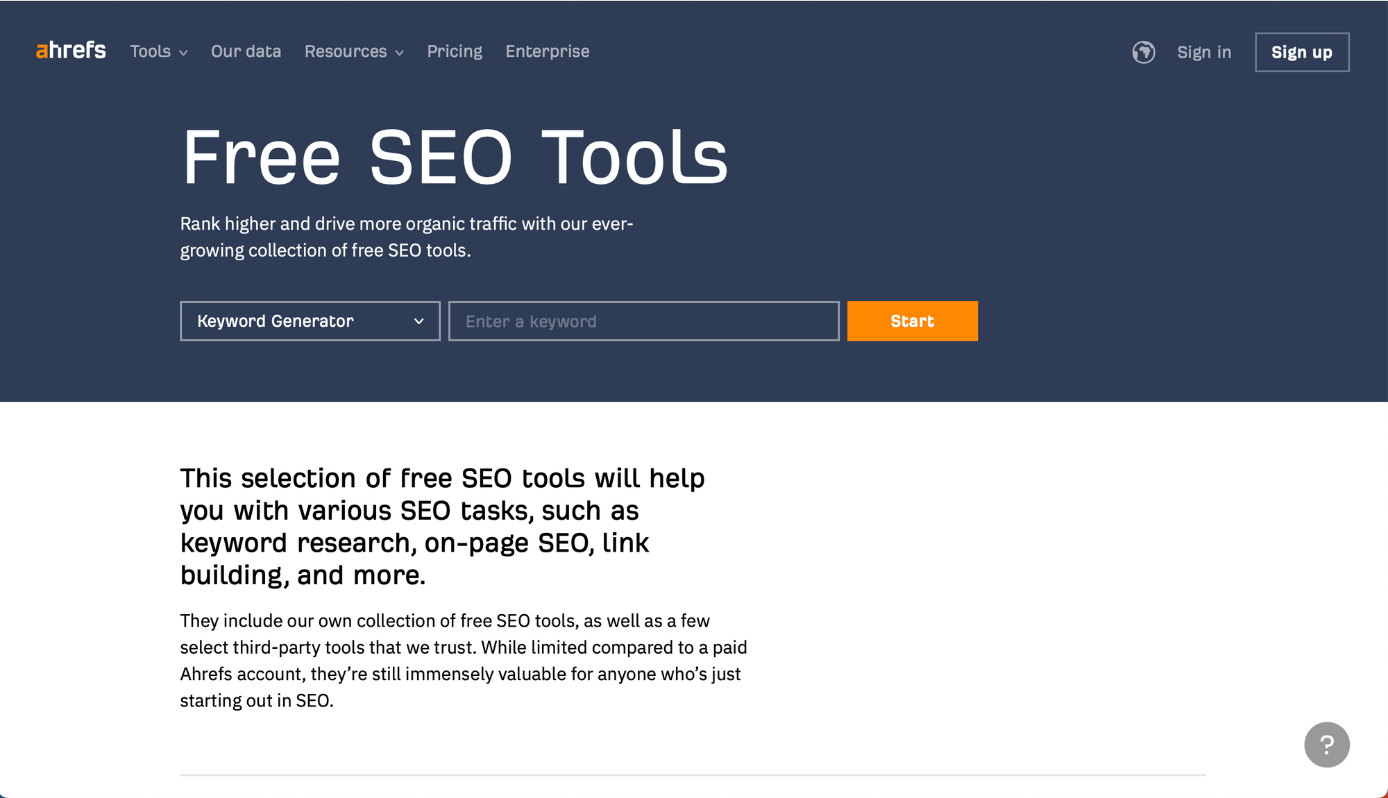 Ahref - Free SEO Tools